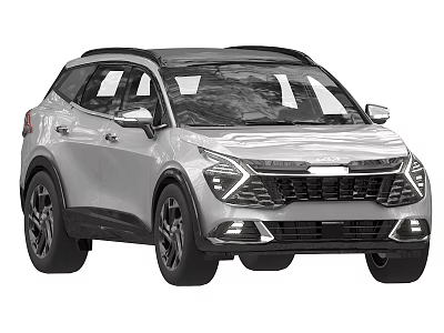 Modern Silver SUV with Sleek Exterior Front Grille LED Headlights and Sporty Wheels 3d model