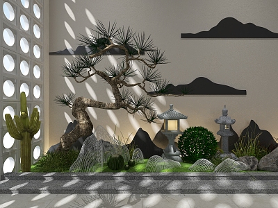 Courtyard landscape garden sketch 3d model