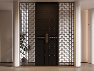 New Chinese-style Entrance Aisle Entrance Screen 3d model