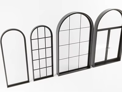 Modern Security Door Designs With Glass Panels Grid Patterns And Metal Frames For Home 3d model