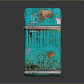 Vintage Turquoise Refrigerator With Dripping Distressed Finish And Retro Metallic Design