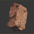 Natural Stone Featuring Rustic Reddish Brown Texture And Rough Surface Details 3d model