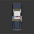 Blue White Police Car 3D Model With Red Blue Emergency Lights And Antenna