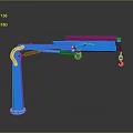 Blue Industrial Lifting Equipment With Extended Arm And End Hook Design For Handling
