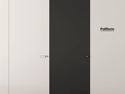 Modern Minimalist Hinged Doors In White And Black By Poliform For Interior Design 3d model
