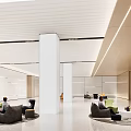 Public Rest Area Rest Hall Company Lobby Negotiation Rest Area Hotel Leisure Area Figure Sitting Posture 3d model