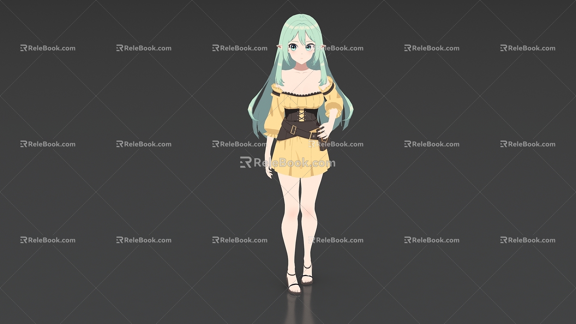 Game Character Cartoon Character Girl Cute Girl Cute Cartoon Wind Second Dimension Mage Cartoon Beauty 3d model