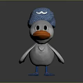 Adorable Duck Shaped Plush Doll With Blue Hat Orange Beak And White Body