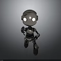 Silver Metallic Robot Character 3D Model With Mechanical Features And Shiny Surface 3d model