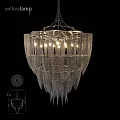 Elegant Crystal Chain Chandelier With Hanging Net Design And Warm Lighting