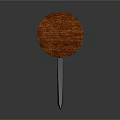 Traditional Kitchen Knife With Metal Blade Wooden Handle And Golden Decoration