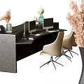 Modern Reception Desk Reception Desk Image Wall Background Wall Decorative Wall Reception Desk 3d model