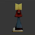 3D Cartoon Character With Yellow Cube Head Smiling Face Red Shirt Blue Pants White Shoes