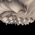 Artistic Modern Ceiling Design With Flowing Wavy Patterns And Sculptural 3D Structure