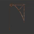Rustic Metal Hanging Bracket With Triangular Frame Chain And Gear