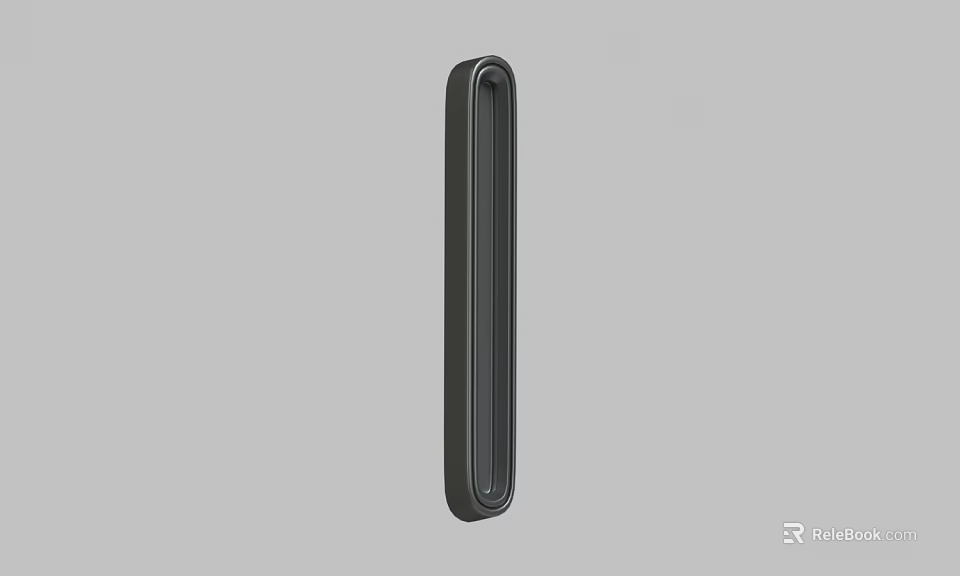 Minimalist Black Rectangular Handle With Sleek Design And Smooth Surface For Modern Furniture 3d model 