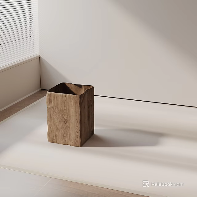 Modern Minimalist Wooden Side Table In Square Shape For Indoor Corner 3d model 