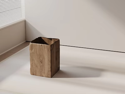 Modern Minimalist Wooden Side Table In Square Shape For Indoor Corner 3d model
