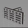 White Modular Structural Frame With Black Cross Beams And Metal Connectors 3d model