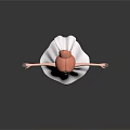 Cartoon Female Game Movie Character In White Wedding Dress With Red Hair And Outstretched Arms