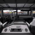 White Six Wheel Off Road SUV With Roof Lights And Spare Tire