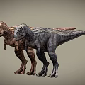 Two Realistic Dinosaurs Standing With Detailed Skin And Natural Poses