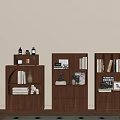 Modern Middle Style Floor Storage Rack Low Bookshelf Storage Cabinet Storage Cabinet Side Cabinet 3d model
