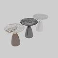 Modern Stylish Side Table with Round Marble Top and Metal Wooden Base Design