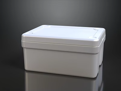 White Storage Box With Lid For Home Organizing Simple And Practical Design 3d model