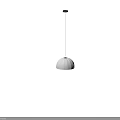 White Dome Shaped Pendant Lights with Fabric Shades and Vertical Stripes in Modern Style