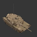 Military Tank With Desert Tan Color Main Gun Turret And Machine Gun