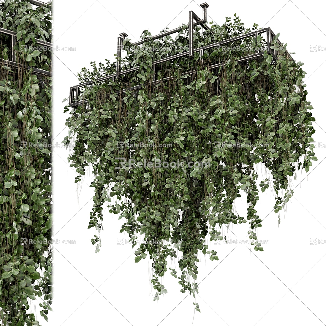 hanging plant fishing plant hanging basket 3d model