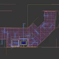 Modern Car Showroom With Suspended Black Car Display Screens Charts And Exhibition Counters