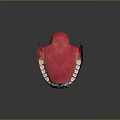 Human Mouth Anatomical 3D Model With Red Gums And White Teeth On Dark Background