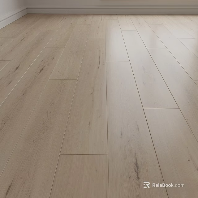 Modern Light Colored Wooden Flooring With Natural Grain And Plank Design 3d model 