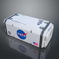 White NASA Technological Device Featuring American Flag And Control Interfaces On Gray Background