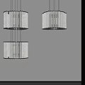 Modern Striped Glass Chandeliers With Metal Frame In Showroom Display Area Interior