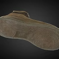 Worn Look Beige High Top Sneakers With Gray Laces And Nike Logo