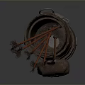 Traditional Ancient Weapon Bamboo Quiver Holding Multiple Arrows With Carved Details