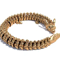 Golden Dragon Shaped Necklace With Exquisite Scales And Claw Details