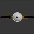 Decorative Black And Gold Sword With Horn Shaped Hilt And Slender Blade