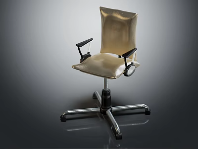 Modern Ergonomic Office Chair With Adjustable Height Metal Base And Black Armrests 3d model