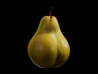 Fresh Yellow Ripe Pear Fruit Close Up On Black Background With Juicy Appearance 3d model Fresh Yellow Ripe Pear Fruit Close Up On Black Background With Juicy Appearance 3d model