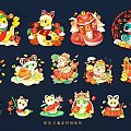 National Tide Year of the Snake 2D Snake IP Cartoon Cute Snake Auspicious Festive Snake 3d model