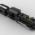 Lego toy building block train steam train retro train high-speed rail light rail EMU 3d model