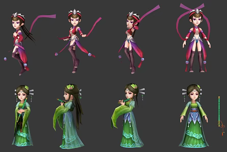 Modern Game Role Game Characters 3d model