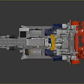 Detailed Space Machinery Model Showcasing Red Yellow And Gray Parts For Space Missions