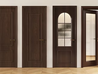 Modern Single Door Bedroom Door Kitchen Door Glass Door 3d model