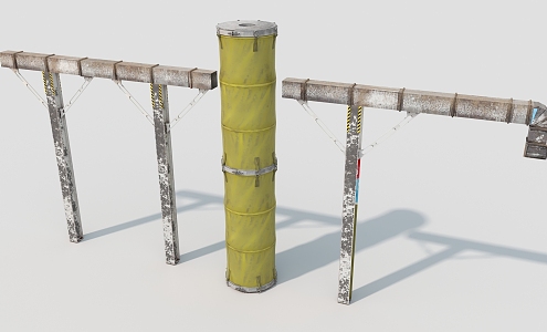 industrial machinery industrial pipe steel structure old equipment industrial equipment 3d model