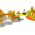 Colorful Outdoor Playground Equipment With Slide Climbing Frame Swing And Rotating Platforms